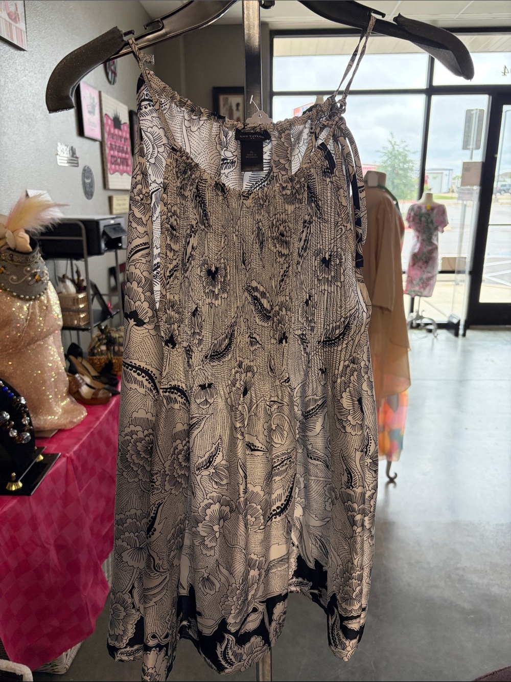Black & White Floral Print Women's Skirt